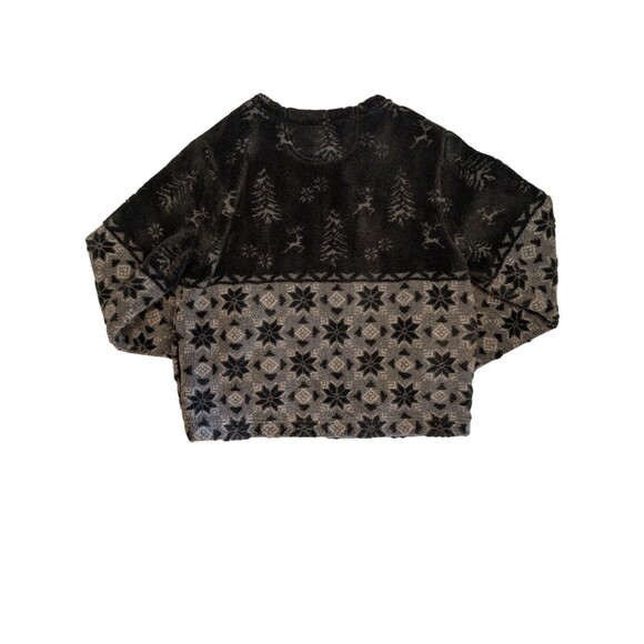 Vintage Tsunami Womens Full Zip Sherpa Fleece Navy Gray Cream Jacket Size Small - Picture 2 of 2